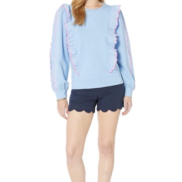 Lilly Pulitzer • Suzy Scalloped Ruffle Sweatshirt - Picture 3 of 13
